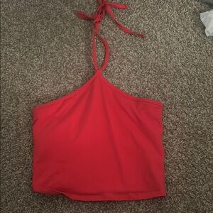 Hollister Red Sleeveless Crop Tank Top